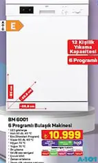 SEG BM 6001 6 PROGRAMLI BULAŞIK MAKİNESİ